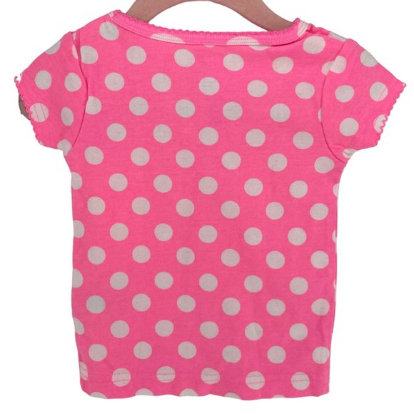 NWOT Carter's Baby Girl's Size 12 Months Hot Pink & White Polka Dot T-Shirt - Picture 2 of 5